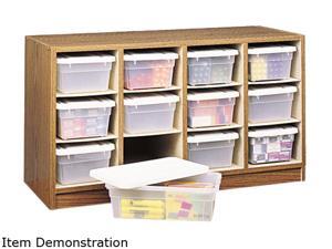 Safco 9452MO Modular Wood/Plastic 12-Bin Supplies Organizer, 34 x 13 x 19, Medium Oak/Clear Safco 9452MO Modular Wood/Plastic 12-Bin Supplies Organizer, 34 x 13 x 19, Medium Oak/Clear