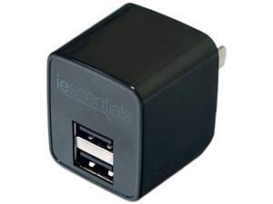 DigiPower - iEssentials - 2.4amp Dual USB Wall Charger - Black DigiPower - iEssentials - 2.4amp Dual USB Wall Charger - Black