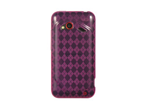 HTC Droid Incredible 4G LTE Hot Pink Checker Design Crystal Skin