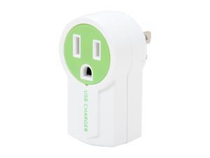 Syba CL-ADA60007 Green/White Rotatable USB Charger, Splits a Standard AC Power Outlet with an Extra USB Charging Port Syba CL-ADA60007 Green/White Rotatable USB Charger, Splits a Standard AC Power Outlet with an Extra USB Charging Port