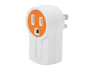 Syba CL-ADA60008 Orange/White Rotatable USB Charger, Splits a Standard AC Power Outlet with an Extra USB Charging Port Syba CL-ADA60008 Orange/White Rotatable USB Charger, Splits a Standard AC Power Outlet with an Extra USB Charging Port