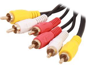 BYTECC Model PV2A-6 6 ft. AV Cable - GOLD Plated,Black Jacket BYTECC Model PV2A-6 6 ft. AV Cable - GOLD Plated,Black Jacket
