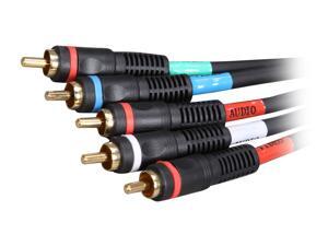 BYTECC P3V2A-12 12 ft. Component RGB video/audio Cable - GOLD Plated, Black Jacket BYTECC P3V2A-12 12 ft. Component RGB video/audio Cable - GOLD Plated, Black Jacket