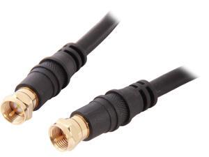 BYTECC RG6-50 50 ft. Coaxial Cable, Black with Gold Plating F Connector 3 M-M BYTECC RG6-50 50 ft. Coaxial Cable, Black with Gold Plating F Connector 3 M-M