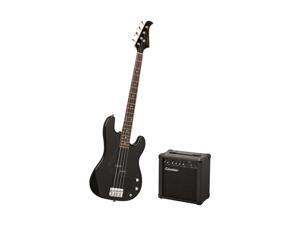 Silvertone LB11 Electric Bass Package, Liquid Black Silvertone LB11 Electric Bass Package, Liquid Black