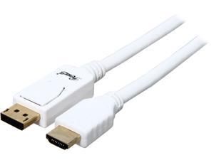 Rosewill RCDC-14012 - 15-Foot White DisplayPort to HDMI Cable - 28 AWG, Male-to-Male
