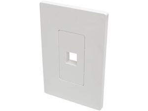 Tripp Lite Single-Gang 1-Port Universal Keystone Wall Plate, Cat5/6/6a, USB, HDMI, DisplayPort, RCA, White (N080-101) Tripp Lite Single-Gang 1-Port Universal Keystone Wall Plate, Cat5/6/6a, USB, HDMI, DisplayPort, RCA, White (N080-101)