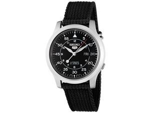 Men's Seiko 5 Automatic Black Dial Black Fabric Watch SNK809K2