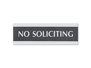 Century Series Office Sign NO SOLICITING 9 x 3 Black/Silver Century Series Office Sign NO SOLICITING 9 x 3 Black/Silver