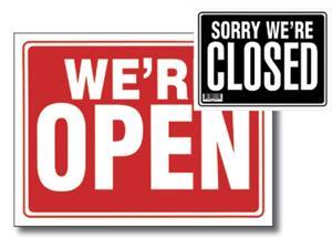 Bazic Products L-24-24 12 in. x 16 in. Open Sign with Closed Sign on Back - Box of 24 Bazic Products L-24-24 12 in. x 16 in. Open Sign with Closed Sign on Back - Box of 24
