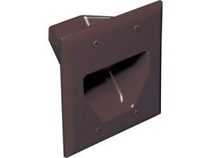 Datacomm 45-0002-BR 2-Gang Recessed Low Voltage Cable Plate - Brown Datacomm 45-0002-BR 2-Gang Recessed Low Voltage Cable Plate - Brown