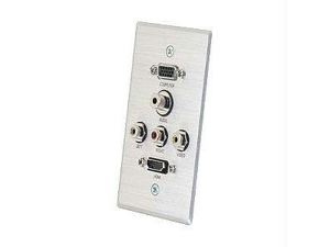 C2G 41040 HDMI HD15 VGA RCA AUDIO-VIDEO AND 3.5MM WALL PLATE - BRUSHED ALUMINUM C2G 41040 HDMI HD15 VGA RCA AUDIO-VIDEO AND 3.5MM WALL PLATE - BRUSHED ALUMINUM