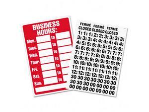 Business Hours Sign w/Vinyl Characters, Poly Resin, 8 x 12, Red/White Business Hours Sign w/Vinyl Characters, Poly Resin, 8 x 12, Red/White