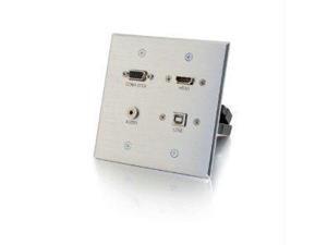 C2g Hdmi, Vga, 3.5mm And Usb Pass-through Wall Plate - Aluminum - 39703 C2g Hdmi, Vga, 3.5mm And Usb Pass-through Wall Plate - Aluminum - 39703