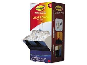 Clear Hooks & Strips Plastic Medium 50 Hooks w/50 Adhesive Strips per Carton Clear Hooks & Strips Plastic Medium 50 Hooks w/50 Adhesive Strips per Carton