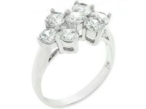 Sunrise Wholesale J3254 05 White Gold Rhodium Bonded CZ Cluster Ring Sunrise Wholesale J3254 05 White Gold Rhodium Bonded CZ Cluster Ring