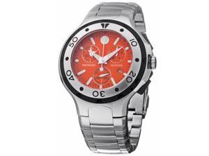 Movado 2600041 Series 800 Orange Dial Stainless Steel Chronograph Men's Watch