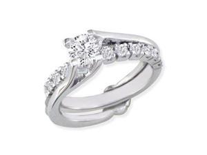 Interlocking Spiraling 78ct Diamond Bridal Set in 14k White Gold