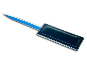 A1427 Letter Opener - Black Bonded Leather Handle And Silver Blade A1427 Letter Opener - Black Bonded Leather Handle And Silver Blade