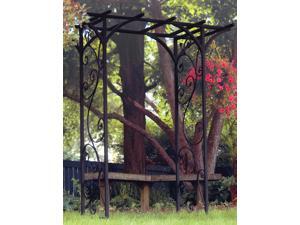 Panacea 84inx76inx26in Black Garden Arbor With Vines Panacea 84inx76inx26in Black Garden Arbor With Vines