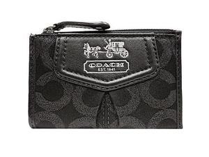 Coach Madison Lurex Mini Skinny Coin Case Wallet Bag 44618 Black