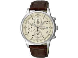 Seiko SNDC31 Stainless Steel Chronograph White Dial Men