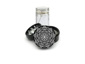 4 Piece Premium Aircraft Grade Aluminum Black CNC Herb Grinder Laser Engraved Plus FREE Glass Jar included! Mandala Flower Drawing 4 Piece Premium Aircraft Grade Aluminum Black CNC Herb Grinder Laser Engraved Plus FREE Glass Jar included! Mandala Flower Drawing