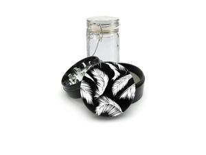 Laser Etched on Black Grinder Aluminum + Glass Jar Tropical Palm Tree Leaf Laser Etched on Black Grinder Aluminum + Glass Jar Tropical Palm Tree Leaf