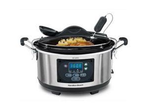 Hamilton Beach 33967 Stainless Steel 6 Qt. Set 'n Forget Programmable Slow Cooker With Spoon/Lid Hamilton Beach 33967 Stainless Steel 6 Qt. Set 'n Forget Programmable Slow Cooker With Spoon/Lid