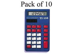 Texas Instruments TI-108 Simple Calculator - Large Display, Slide-on Hard Case - 8 Digits - LCD - Plastic Texas Instruments TI-108 Simple Calculator - Large Display, Slide-on Hard Case - 8 Digits - LCD - Plastic