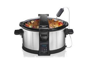 Hamilton Beach 33464 Set and Forget Programmable Slow Cooker, 6-Quart, Silver Hamilton Beach 33464 Set and Forget Programmable Slow Cooker, 6-Quart, Silver