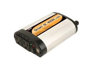 Wagan SmartAC DC-to-AC Power Inverter - Input Voltage: 12 V DC - Output Voltage: 5 V DC, 110 V AC - Continuous Power: 400 W Wagan SmartAC DC-to-AC Power Inverter - Input Voltage: 12 V DC - Output Voltage: 5 V DC, 110 V AC - Continuous Power: 400 W