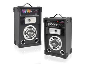 Pyle PSUFM625 Dual 600 Watt Disco Jam Powered Two-Way PA Speaker System w/ USB/SD Readers, FM Radio, 3.5mm AUX Input for iPod/MP3 Players Pyle PSUFM625 Dual 600 Watt Disco Jam Powered Two-Way PA Speaker System w/ USB/SD Readers, FM Radio, 3.5mm AUX Input for iPod/MP3 Players