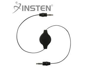 Insten Retractable 3.5Mm Audio Extension Cable M / M, Black Insten Retractable 3.5Mm Audio Extension Cable M / M, Black