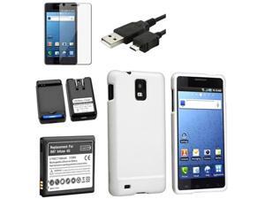 Battery+Dock Charger+White Hard Case+USB Cable+LCD SP compatible with Samsung© Infuse i997 4G Battery+Dock Charger+White Hard Case+USB Cable+LCD SP compatible with Samsung© Infuse i997 4G