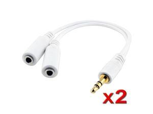 2 Headset Splitter Adapter 3.5mm compatible with iPhone® 3GS 4 iPod touch® iPod Nano® Video Zune MP3 2 Headset Splitter Adapter 3.5mm compatible with iPhone® 3GS 4 iPod touch® iPod Nano® Video Zune MP3
