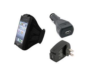 Black Armband Sportband Case+Car+Travel Charger Accessory For iPhone® 4 4S Black Armband Sportband Case+Car+Travel Charger Accessory For iPhone® 4 4S