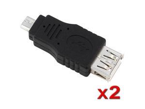 2 Pcs Black Type A Female to Micro B Male USB 2.0 Adapter F/M 2 Pcs Black Type A Female to Micro B Male USB 2.0 Adapter F/M