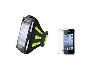 Black/Green Sportband Armband Skin Case Cover+LCD Film Pro Compatible With iPhone® 4 4th 4S Black/Green Sportband Armband Skin Case Cover+LCD Film Pro Compatible With iPhone® 4 4th 4S