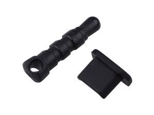 2-piece Universal 3.5mm & Micro USB Plug Cap, Black 2-piece Universal 3.5mm & Micro USB Plug Cap, Black