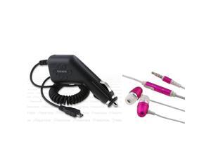 INSTEN Car Charger+Pink Headset compatible with HTC EVO Shift 4G INSTEN Car Charger+Pink Headset compatible with HTC EVO Shift 4G
