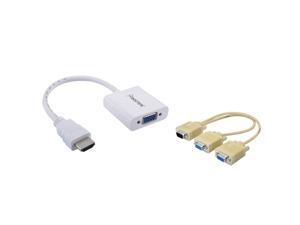 eForCity White 1080P HDMI Male to VGA Female Adapter Free With VGA Y-Split Cable M / F as a gift! eForCity White 1080P HDMI Male to VGA Female Adapter Free With VGA Y-Split Cable M / F as a gift!