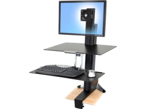 Ergotron 33-351-200 WorkFit-S Sit-Stand Workstation for Mid-Size Monitor, HD, w/ Worksurface and Large Keyboard Tray (black and polished aluminum) Ergotron 33-351-200 WorkFit-S Sit-Stand Workstation for Mid-Size Monitor, HD, w/ Worksurface and Large Keyboard Tray (black and polished aluminum)
