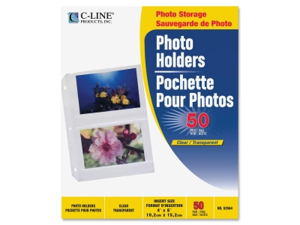 C-line 3-Hole Polypropylene Photo Protector 50 EA/BX C-line 3-Hole Polypropylene Photo Protector 50 EA/BX