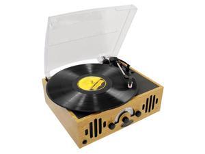 Retro Belt-Drive Turntable With Three Speeds and AM/FM Radio Retro Belt-Drive Turntable With Three Speeds and AM/FM Radio