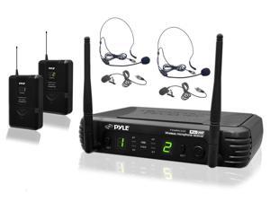 PylePro - Premier Series Professional UHF Microphone System with (2) Body-Pack Transmitters, (2) Headset & (2) Lavalier Microphones with Selectable Frequencies PylePro - Premier Series Professional UHF Microphone System with (2) Body-Pack Transmitters, (2) Headset & (2) Lavalier Microphones with Selectable Frequencies