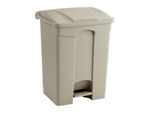 Safco 9922TN Plastic Step-On - 17 Gallon 16Wx15.5Dx17.5H Tan