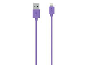 Belkin Lightning to USB ChargeSync Cable 4' - Purple F8J023bt04-PUR Belkin Lightning to USB ChargeSync Cable 4' - Purple F8J023bt04-PUR