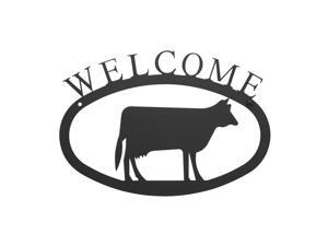 Village Wrought Iron WEL-5-S Small Welcome Sign-Plaque - Cow Village Wrought Iron WEL-5-S Small Welcome Sign-Plaque - Cow