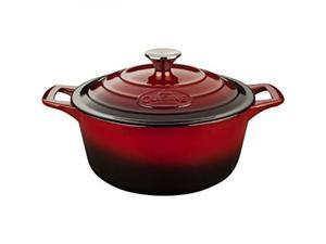 La Cuisine LC 4100 Cast Iron Casserole with Interior, 2.2 quart, Red/Cream La Cuisine LC 4100 Cast Iron Casserole with Interior, 2.2 quart, Red/Cream